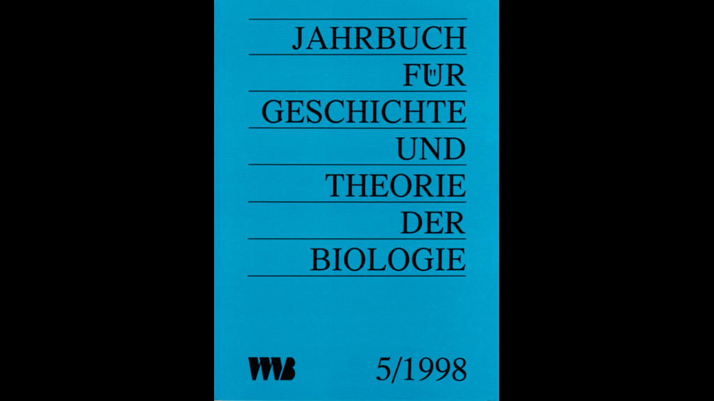 Cover_Gutmann_Jahrbuch für Geschichte und Theorie der Biologie 1998
