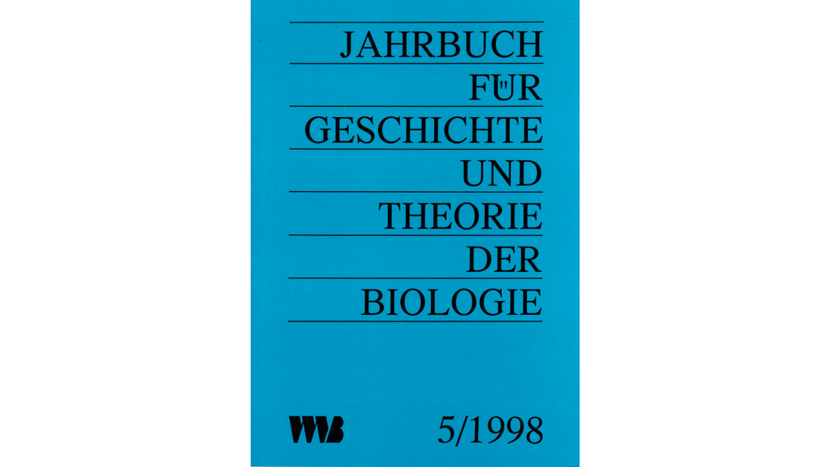 Cover_Gutmann_Jahrbuch für Geschichte und Theorie der Biologie 1998