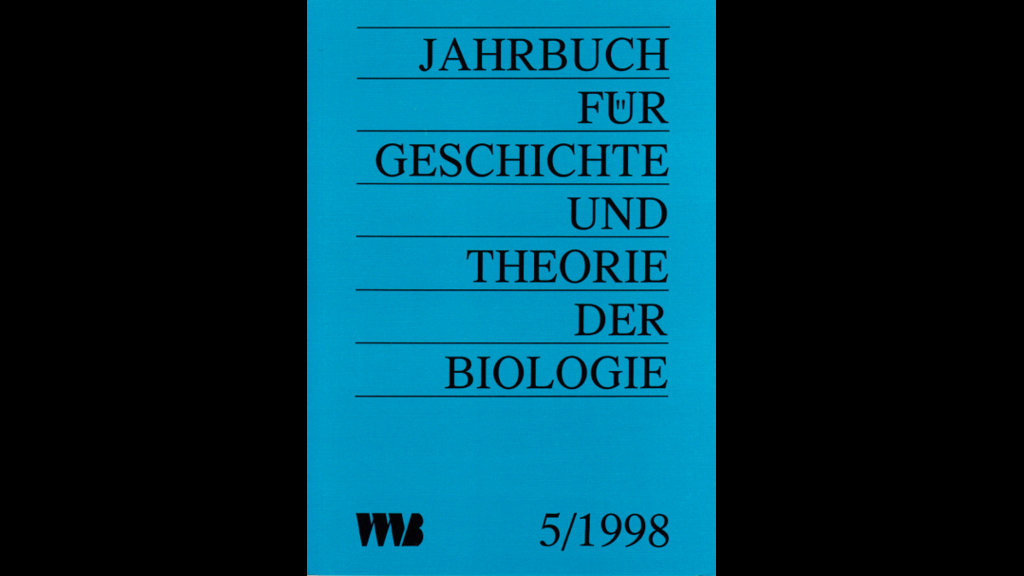 Cover_Gutmann_Jahrbuch für Geschichte und Theorie der Biologie 1998
