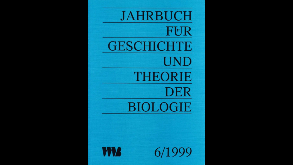 Cover_Gutmann_Jahrbuch für Geschichte und Theorie der Biologie 1999