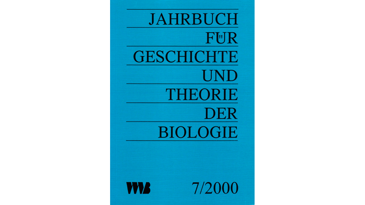 Cover_Gutmann_Jahrbuch für Geschichte und Theorie der Biologie 2000