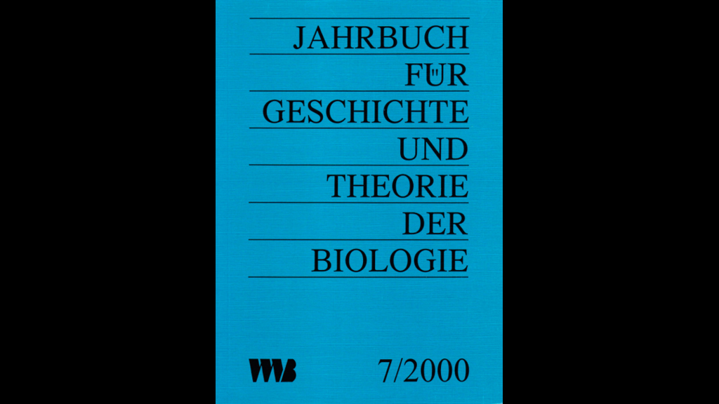 Cover_Gutmann_Jahrbuch für Geschichte und Theorie der Biologie 2000