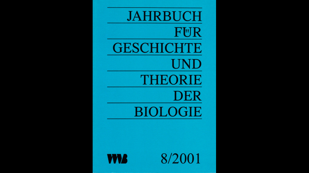 Cover_Gutmann_Jahrbuch für Geschichte und Theorie der Biologie 2001